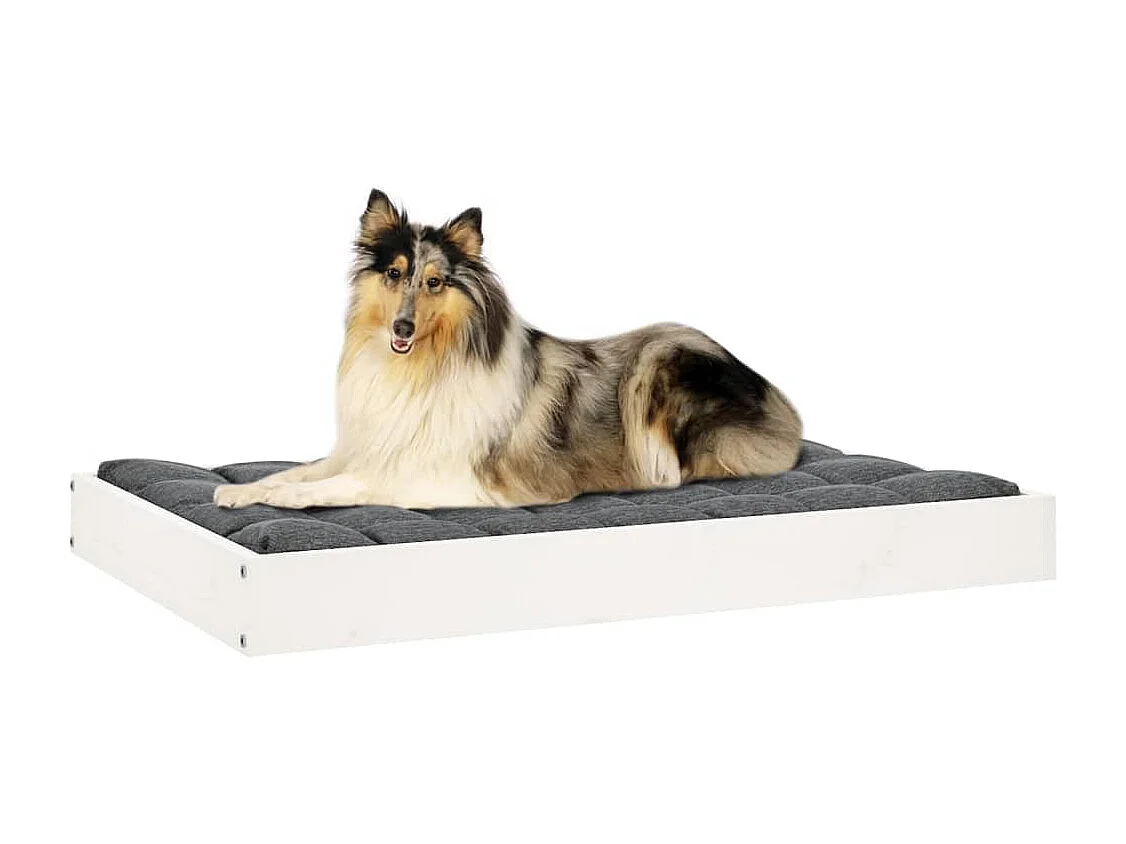 Karlee  Cama para perros madera maciza de pino blanco 91,5x64x9 cm