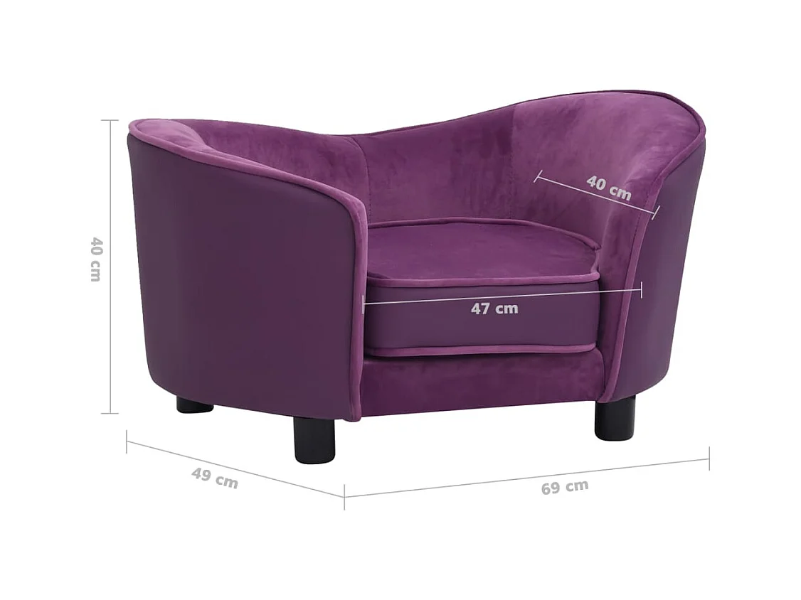 Vandœuvre-lès-Nancy  Canapé pour cen Bordeaux 69x49x40 cm Peluche et similicuir