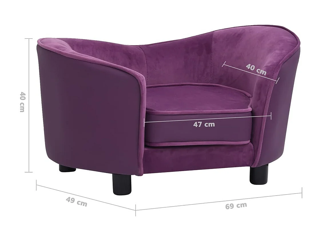 Vandœuvre-lès-Nancy  Canapé pour cen Bordeaux 69x49x40 cm Peluche et similicuir