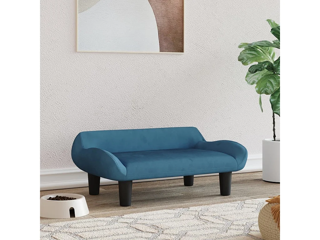 Kessel  Lit pour cen bleu 70x40x24 cm velours