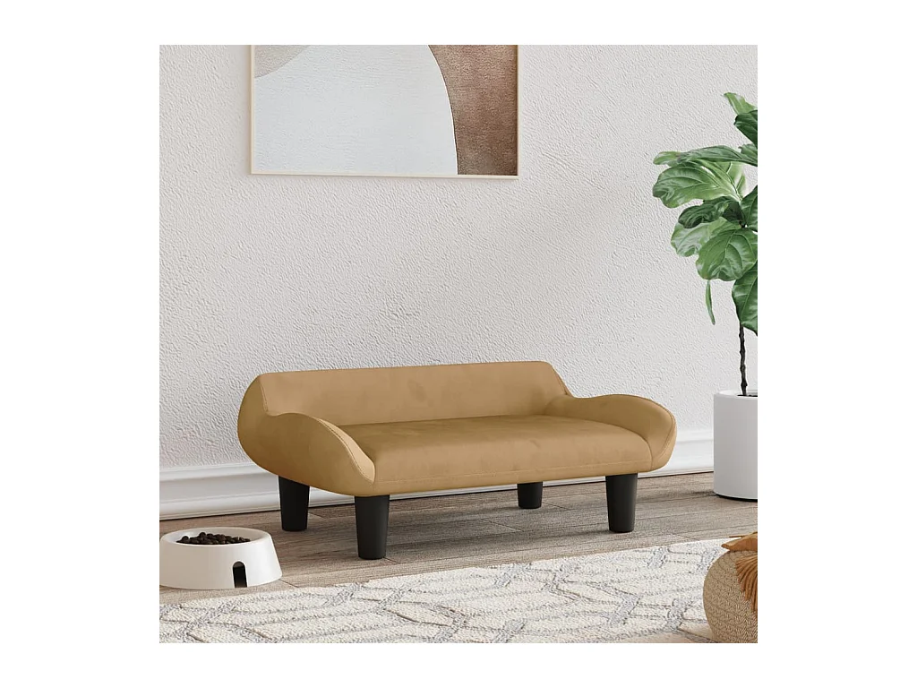 Kessel  Lit pour cen marron 70x40x24 cm velours