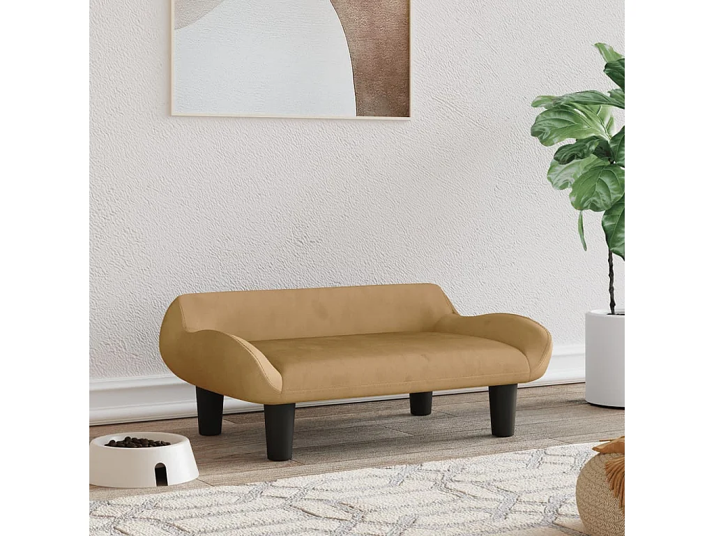 Kessel  Lit pour cen marron 70x40x24 cm velours