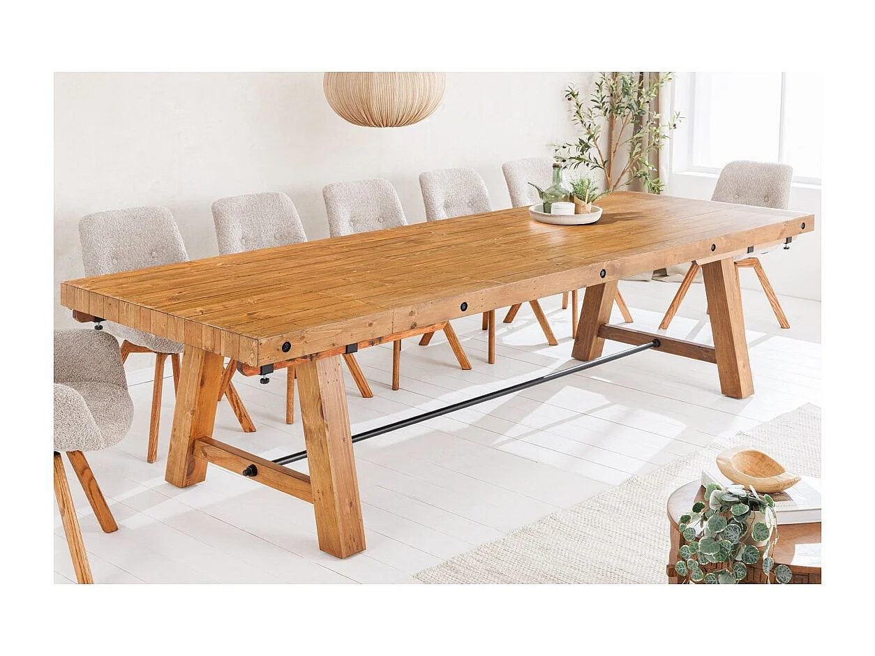 Table RANCHO – Extensible jusqu'à 400 cm – Pour l'envoi de cette table, nous contacter pour un devis sur mesure