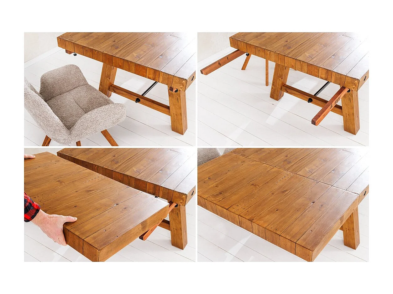 Table RANCHO – Extensible jusqu'à 400 cm – Pour l'envoi de cette table, nous contacter pour un devis sur mesure