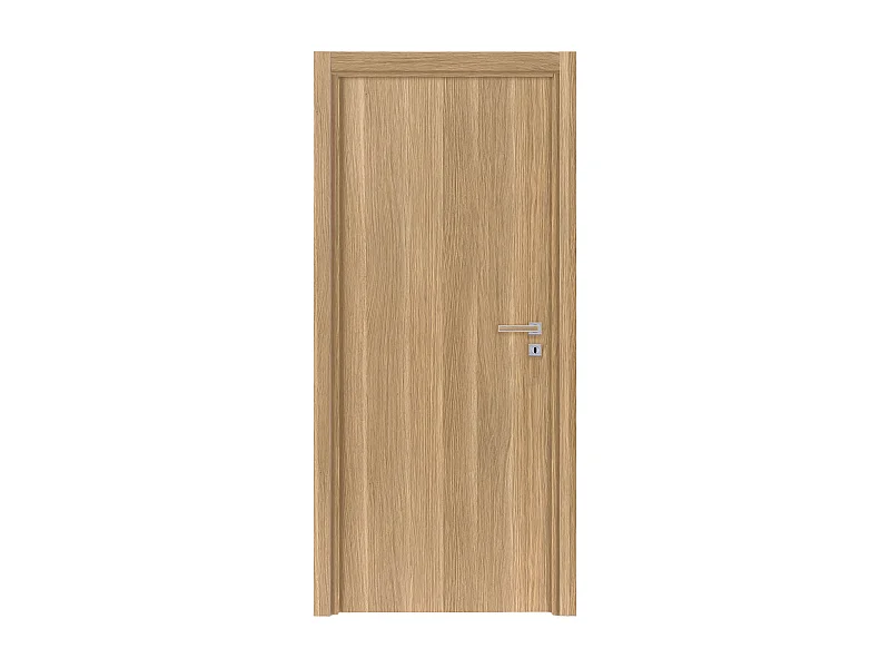 Bloc porte fin de chantier Matild, chêne brut, réversible, H.204 x l.73 cm