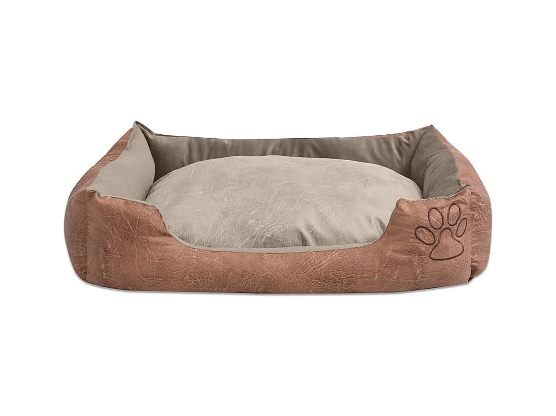 Sioux Falls  Hondenbed kussen PU-kunstleer maat L beige