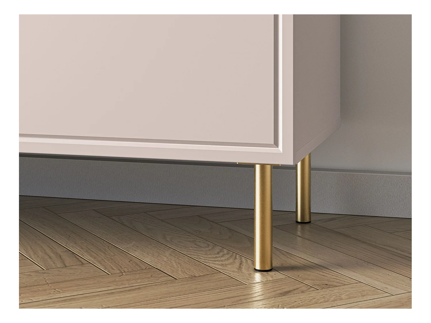 Meuble TV 2 portes avec abattant - beige cachemire 160 cm - LOPPA