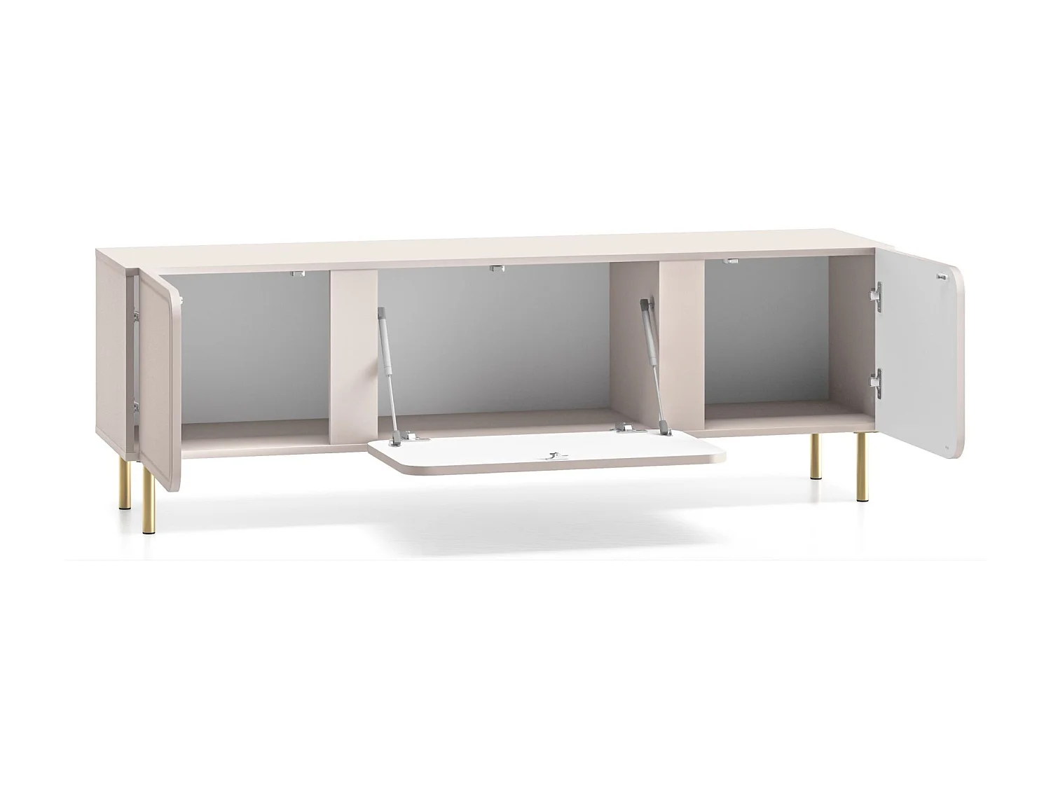 TV-meubel 2-deurs met klep – kasjmierbeige – 160 cm – LOPPA
