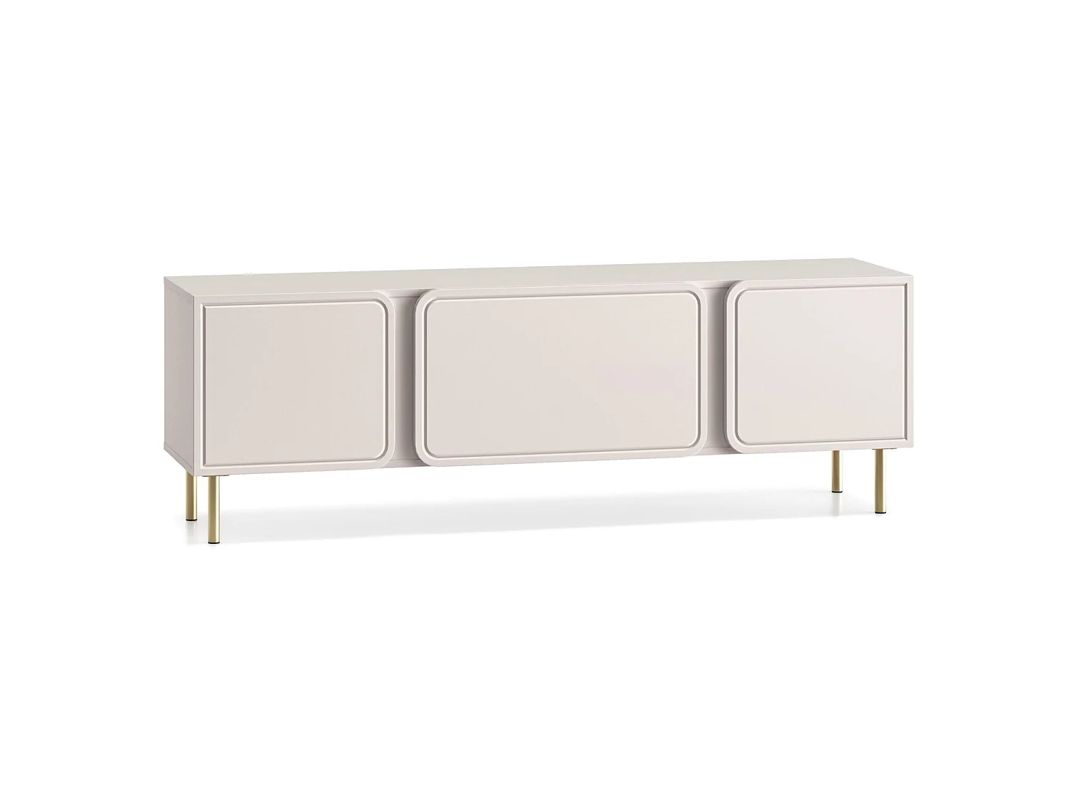 Meuble TV 2 portes avec abattant - beige cachemire 160 cm - LOPPA