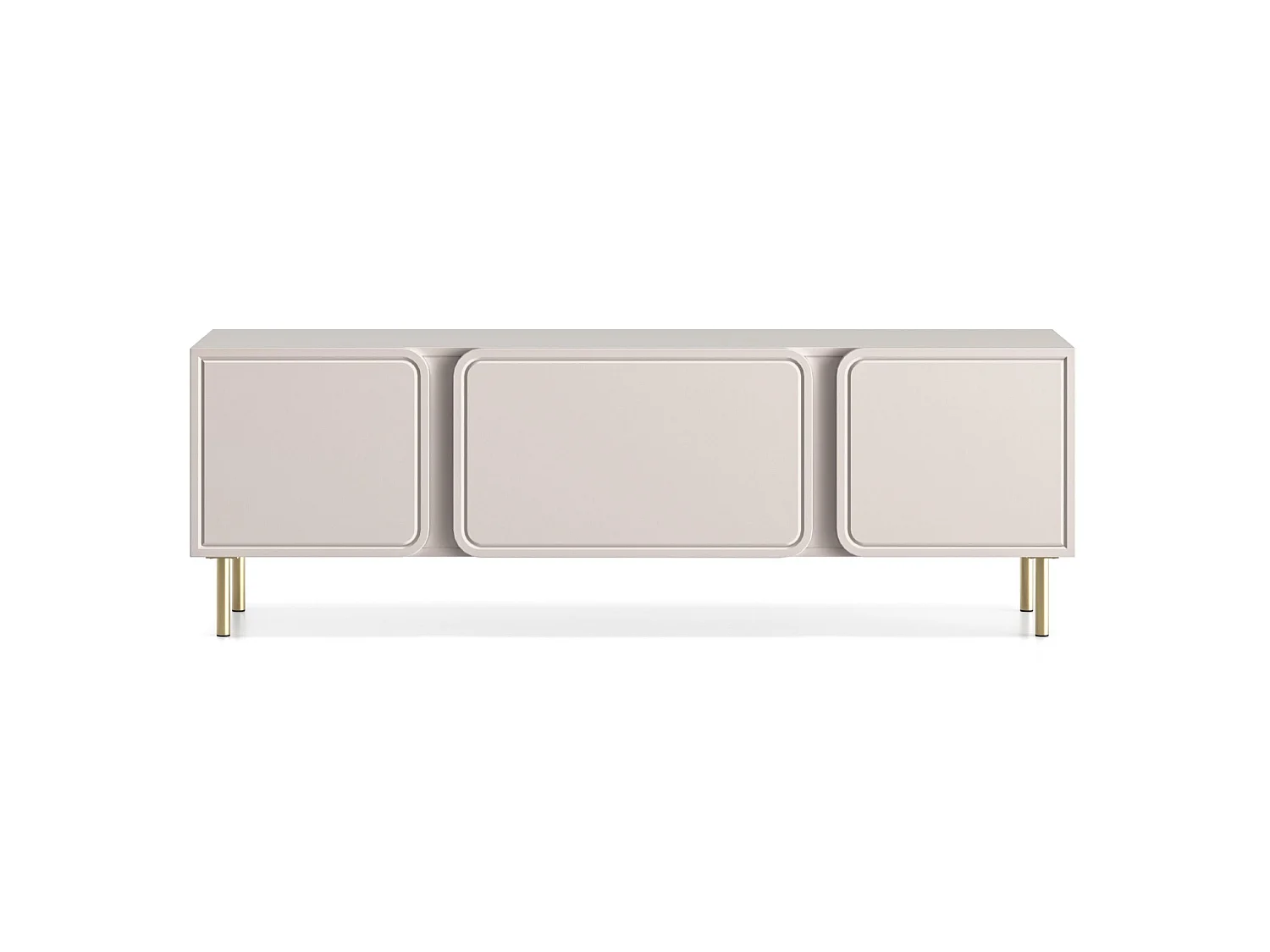 Meuble TV 2 portes avec abattant - beige cachemire 160 cm - LOPPA