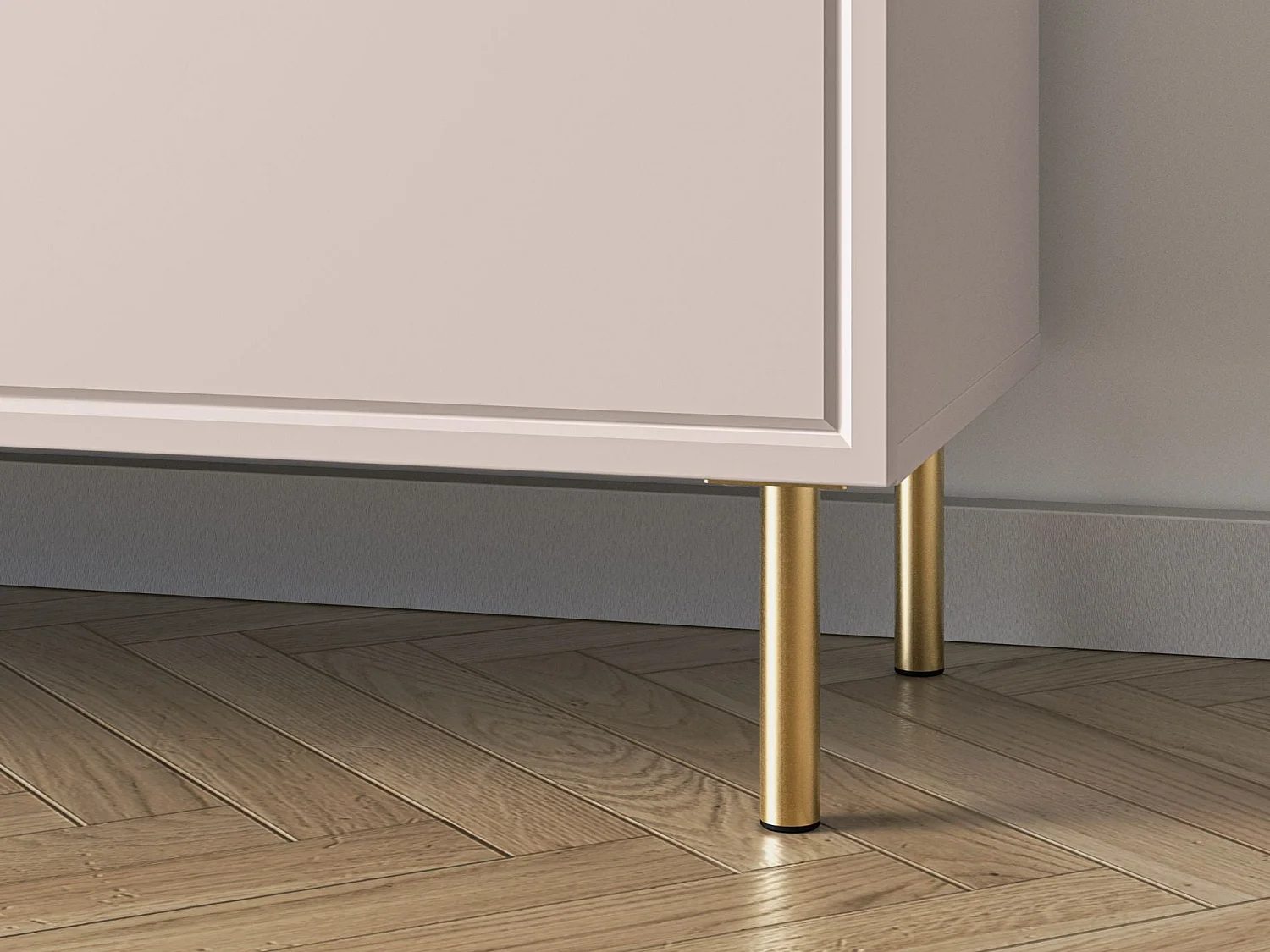 Meuble TV 2 portes avec abattant - beige cachemire 160 cm - LOPPA
