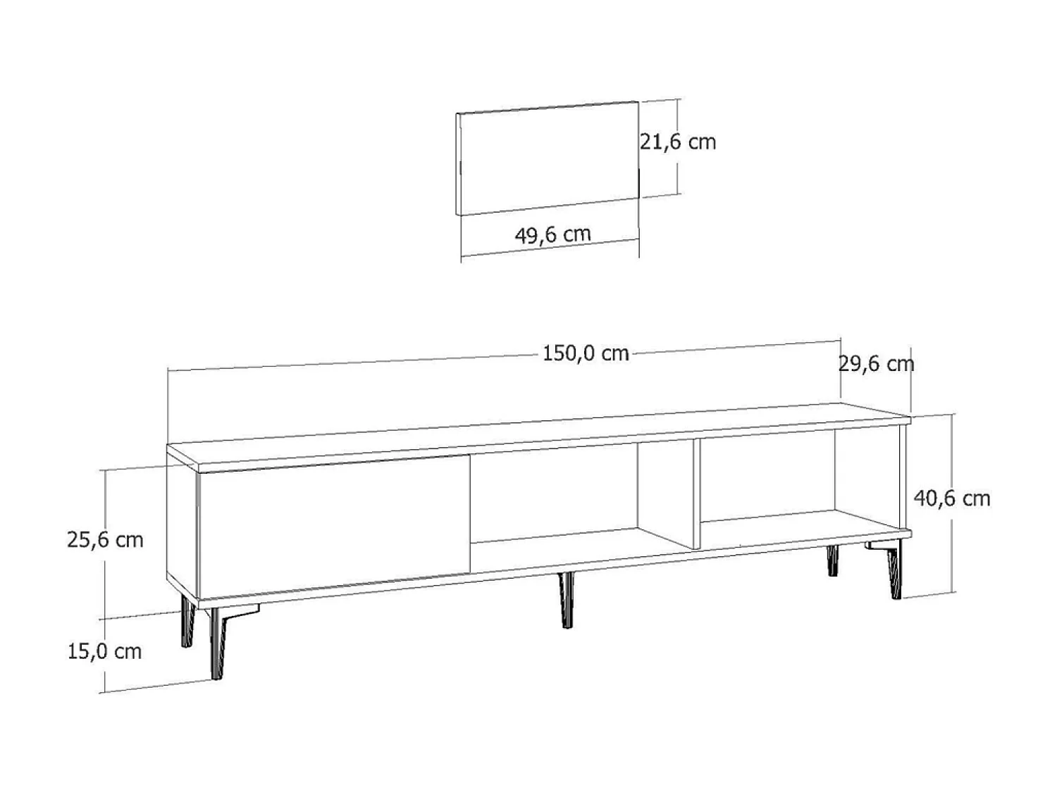 Meuble TV avec cheminée LED 150cm gris anthracite et noir FYRA