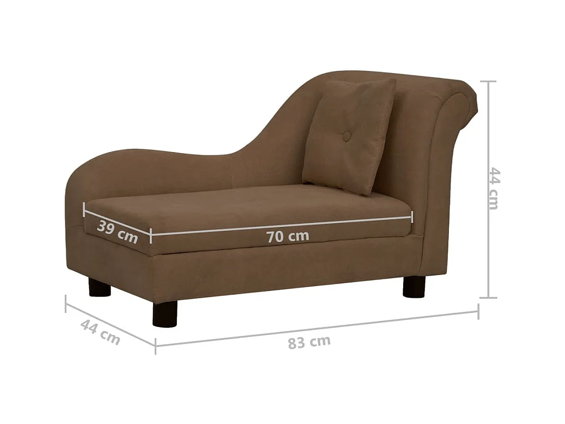Le Havre  Canapé pour cen avec oreiller Marron 83x44x44 cm Peluche