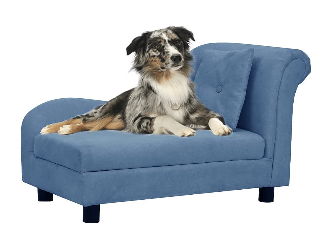 Le Havre  Canapé pour cen avec oreiller Bleu 83x44x44 cm Peluche