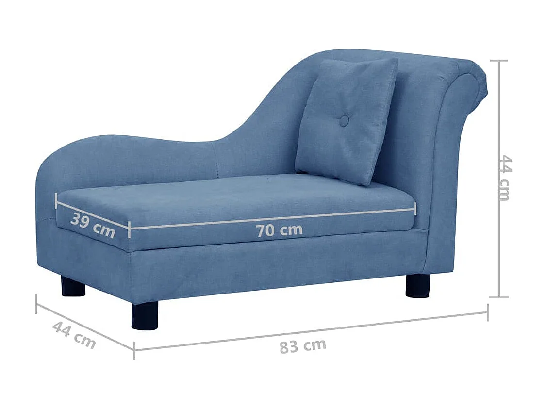 Le Havre  Canapé pour cen avec oreiller Bleu 83x44x44 cm Peluche