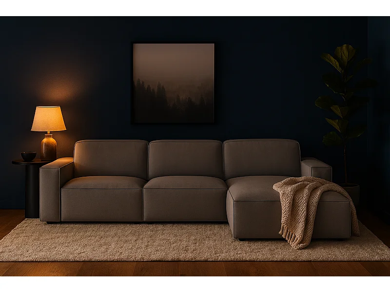 Narożnik modułowy Cursal A  prawy – sofa narożna 284 x 166 cm, szary Raven 7, nowoczesny design