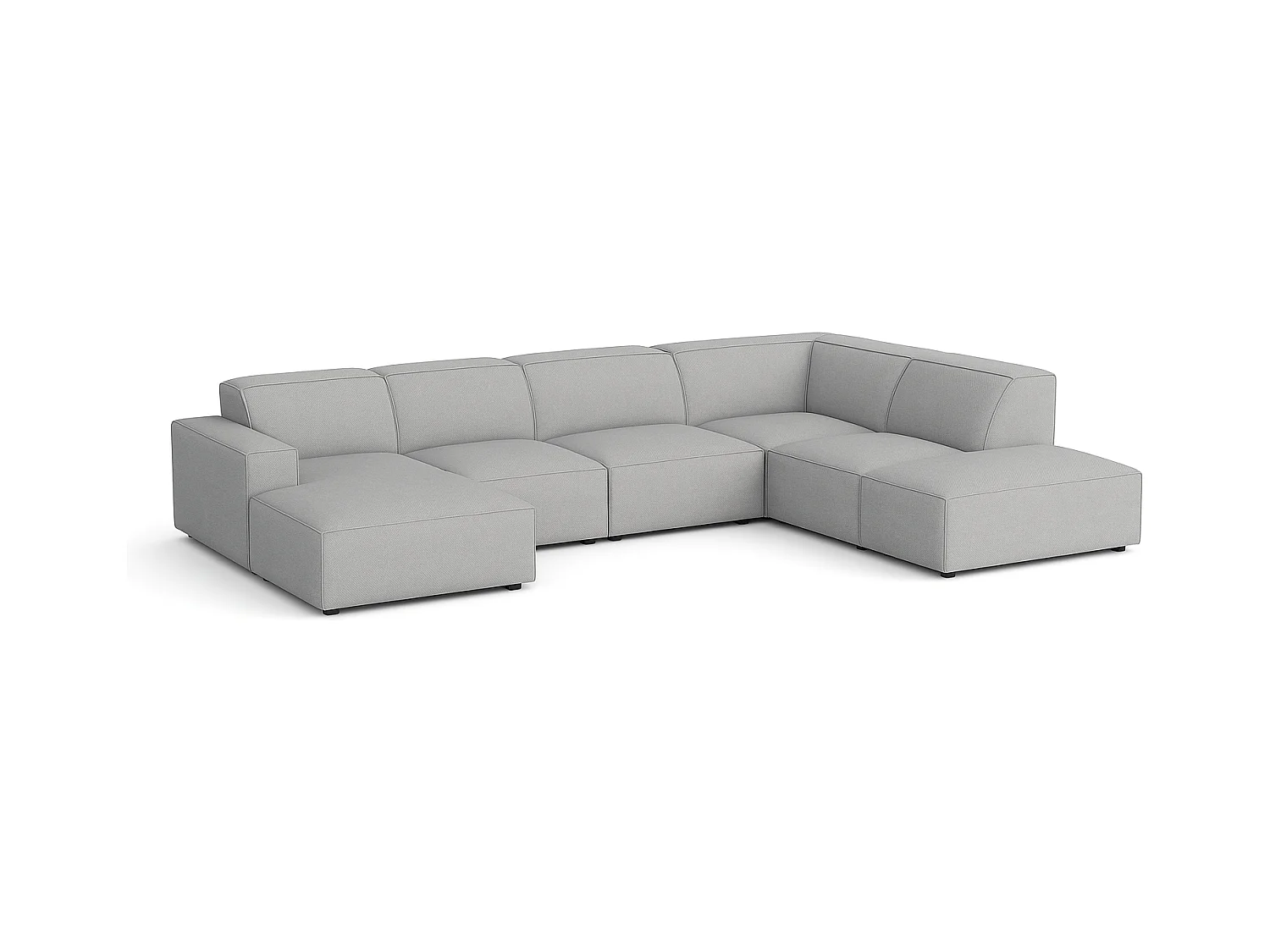 Canapé d’angle modulaire Cursal D gauche – 364 x 262 x 70 cm, gris Raven 7, design moderne