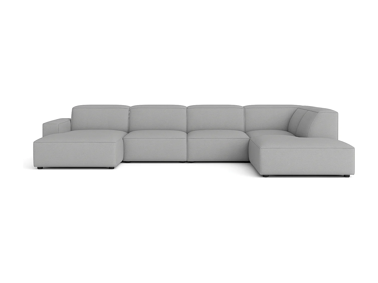 Canapé d’angle modulaire Cursal D gauche – 364 x 262 x 70 cm, gris Raven 7, design moderne