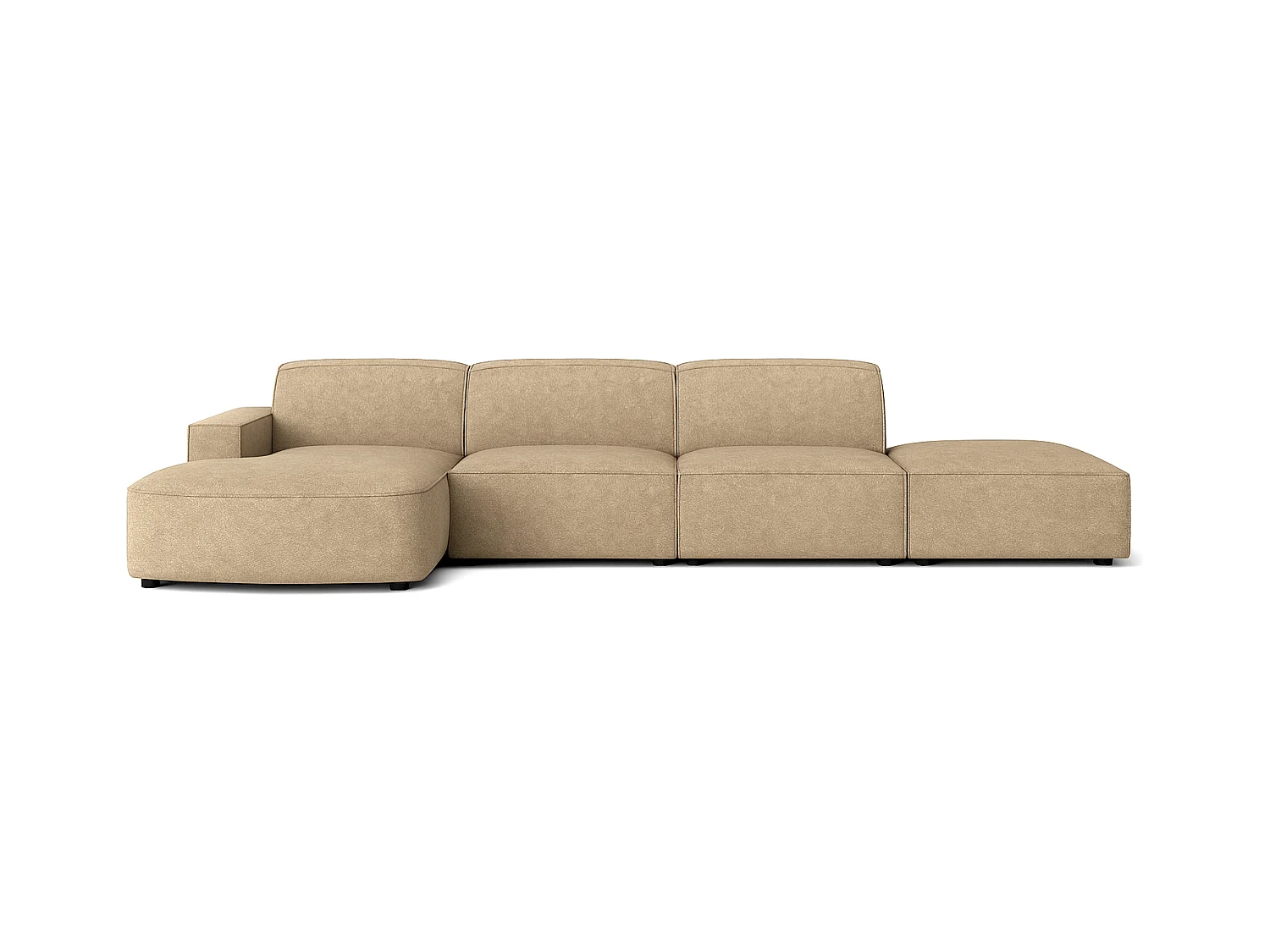 Canapé d’angle modulaire Cursal C gauche – 341 x 166 x 70 cm,  marron clair Raven 34, design moderne