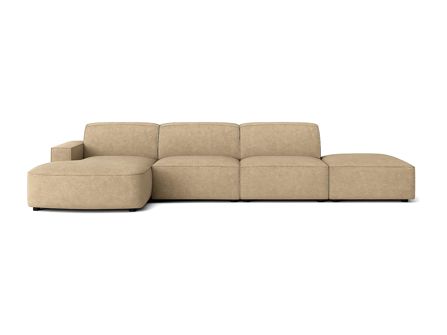 Canapé d’angle modulaire Cursal C gauche – 341 x 166 x 70 cm,  marron clair Raven 34, design moderne