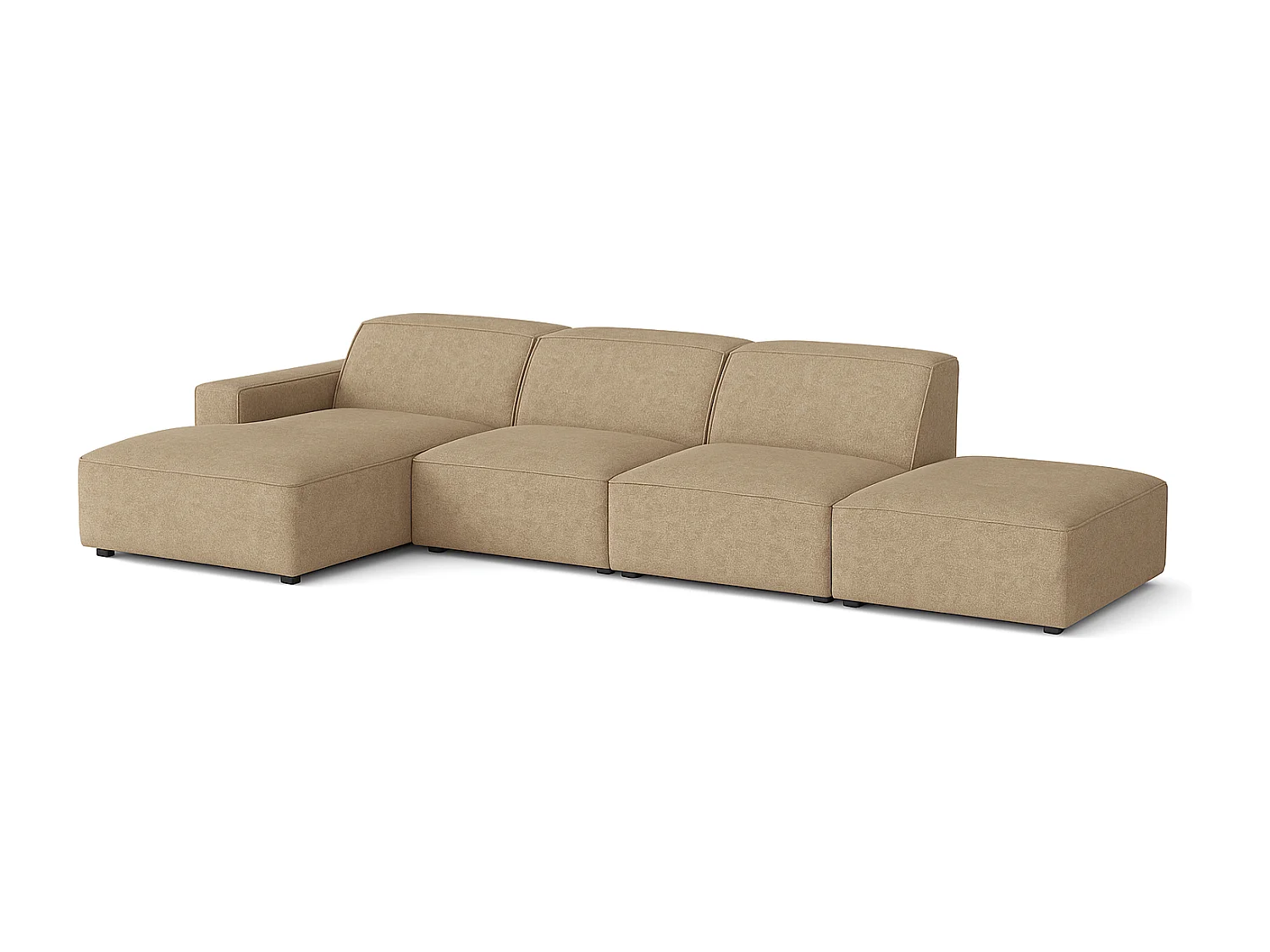 Canapé d’angle modulaire Cursal C gauche – 341 x 166 x 70 cm,  marron clair Raven 34, design moderne