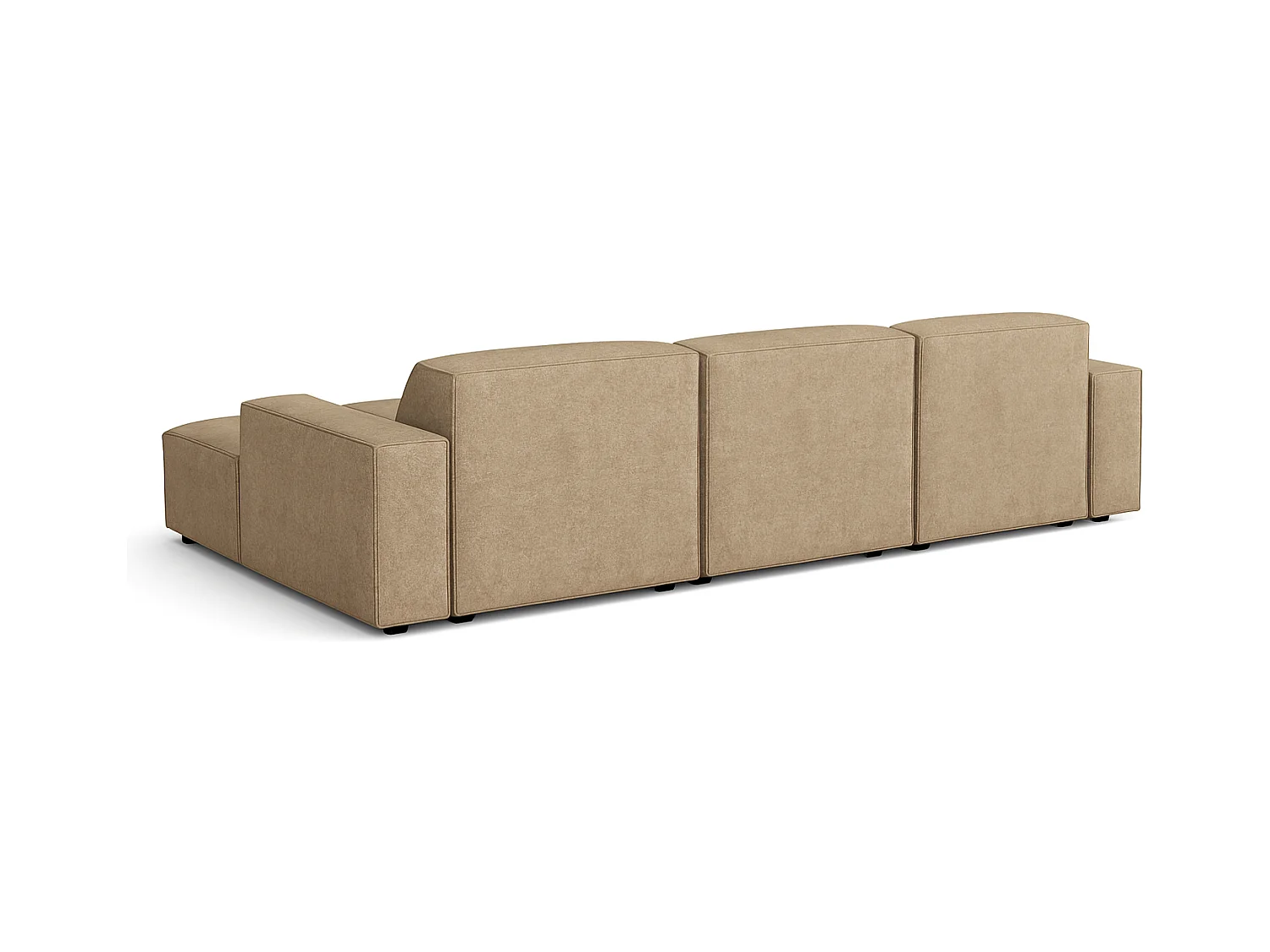 Canapé d’angle modulaire Cursal A droit  – 284 x 166 cm, marron clair Raven 34, design moderne