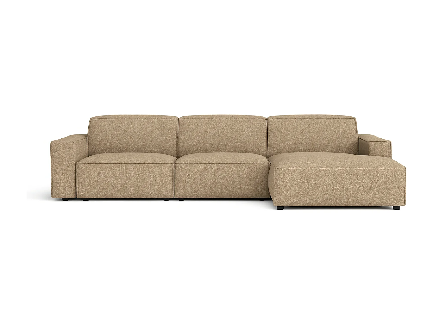 Canapé d’angle modulaire Cursal A droit  – 284 x 166 cm, marron clair Raven 34, design moderne