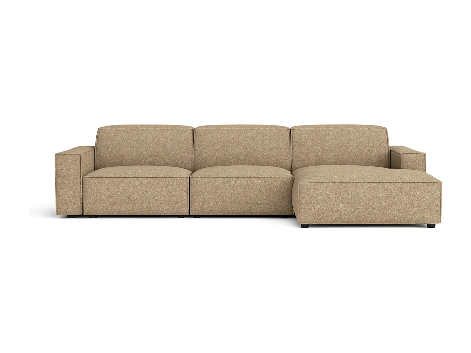 Canapé d’angle modulaire Cursal A droit  – 284 x 166 cm, marron clair Raven 34, design moderne