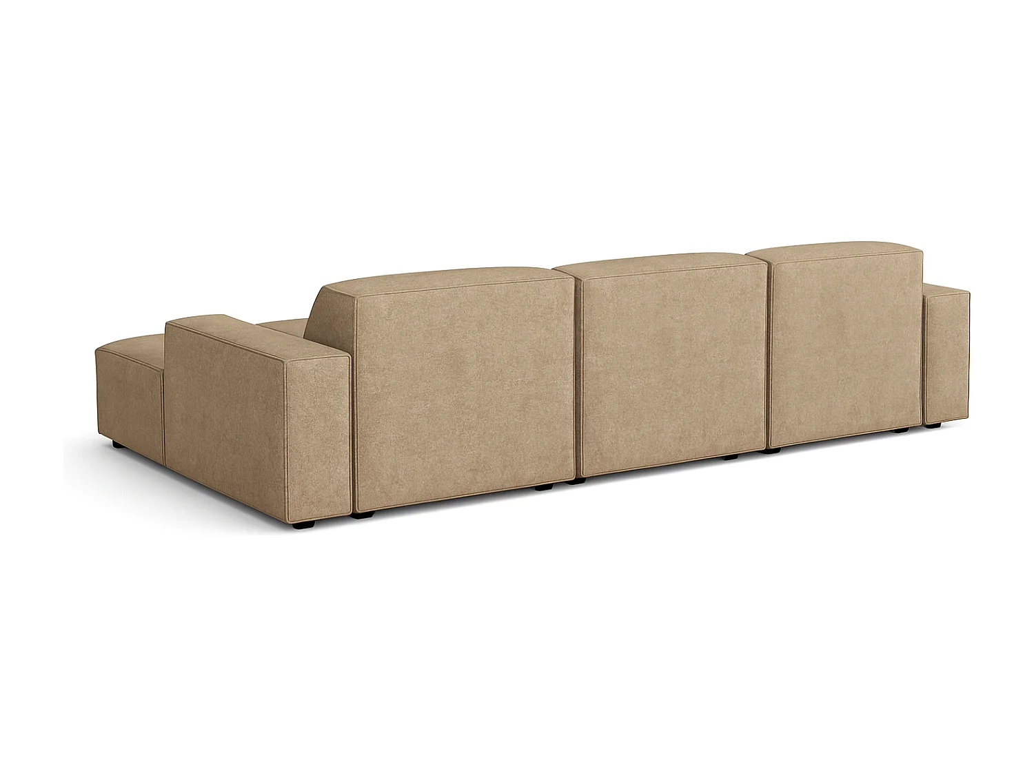 Canapé d’angle modulaire Cursal A droit  – 284 x 166 cm, marron clair Raven 34, design moderne