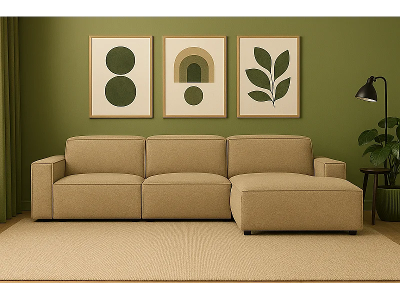 Narożnik modułowy Cursal A prawy – sofa narożna 284 x 166 cm, jasno brązowy Raven 34, nowoczesny design