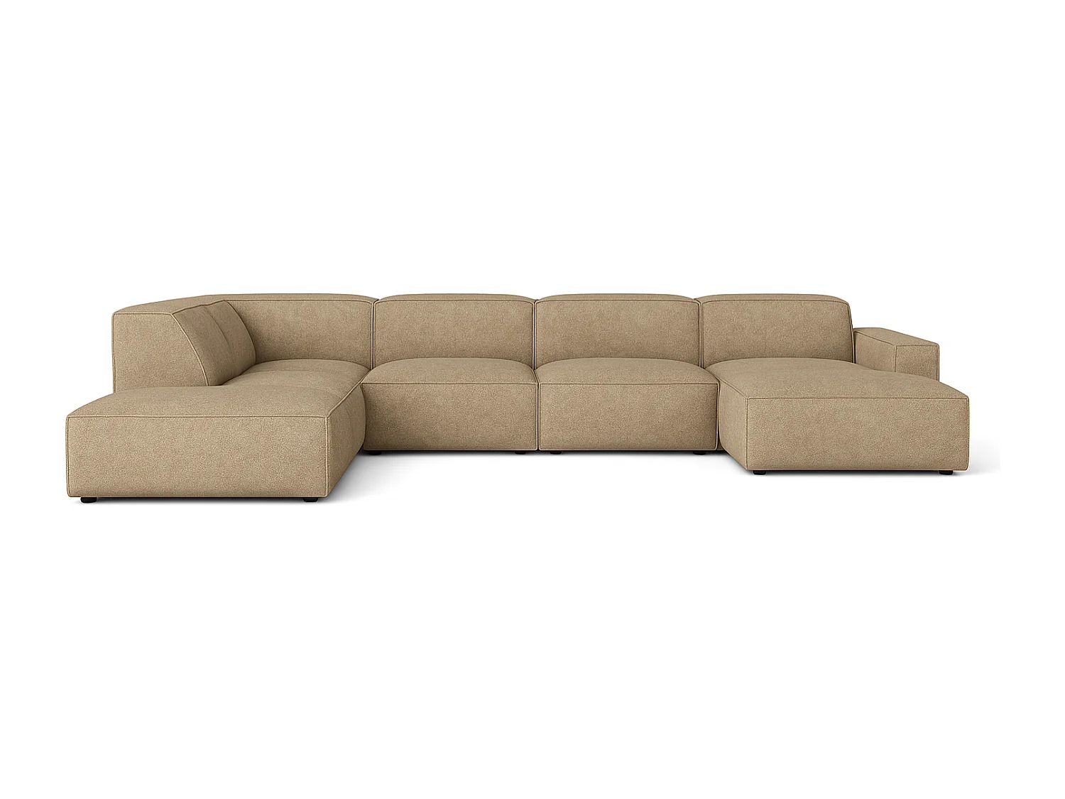 Canapé d’angle modulaire Cursal D droit – 364 x 262 x 70 cm, marron clair Raven 34, design moderne