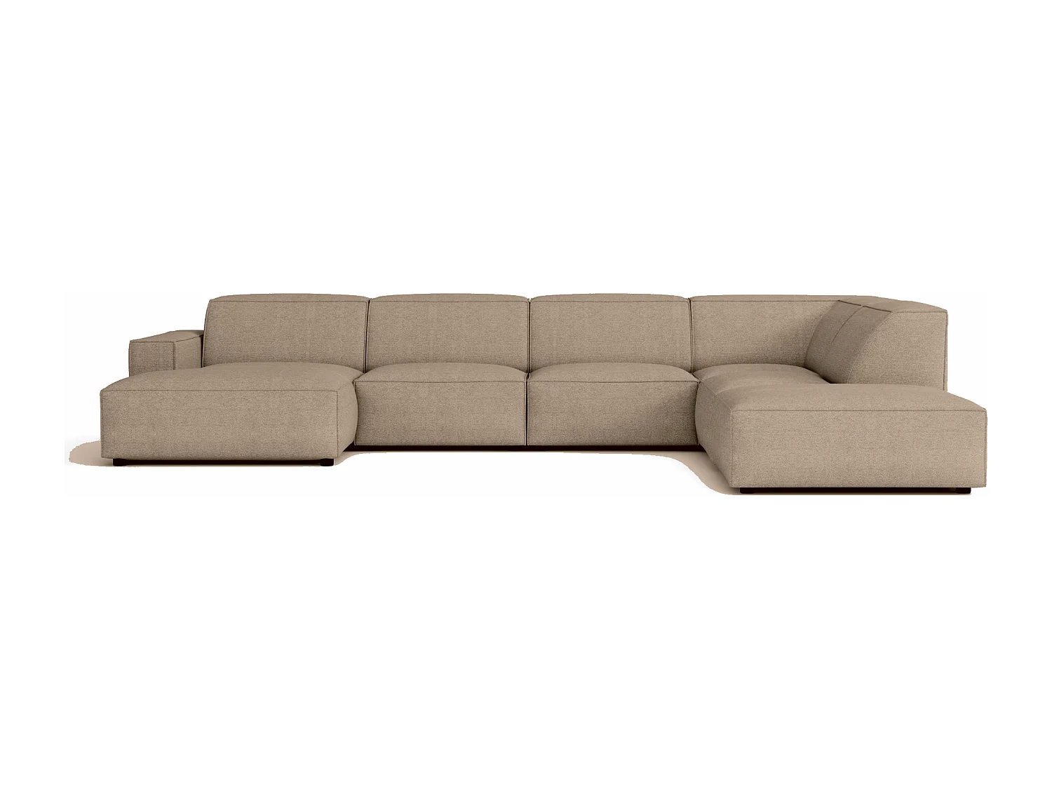 Canapé d’angle modulaire Cursal D gauche – 364 x 262 x 70 cm, beige Raven 30, design moderne