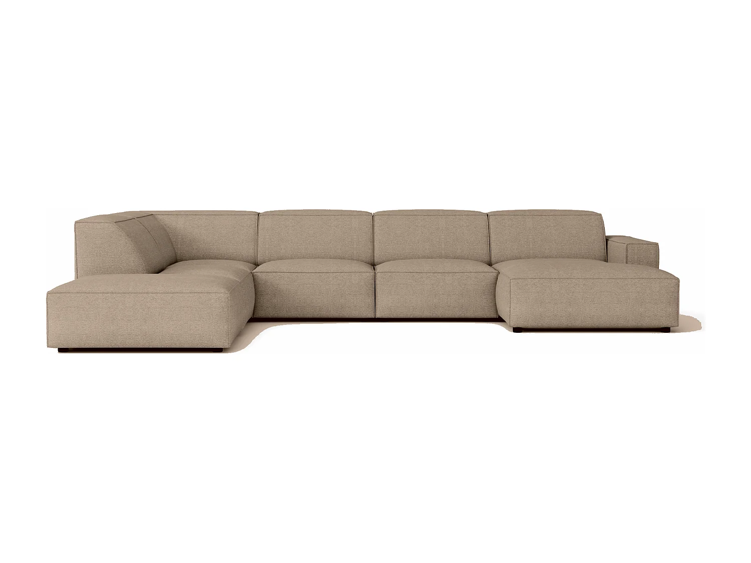 Canapé d’angle modulaire Cursal D droit – 364 x 262 x 70 cm, beige Raven 30, design moderne