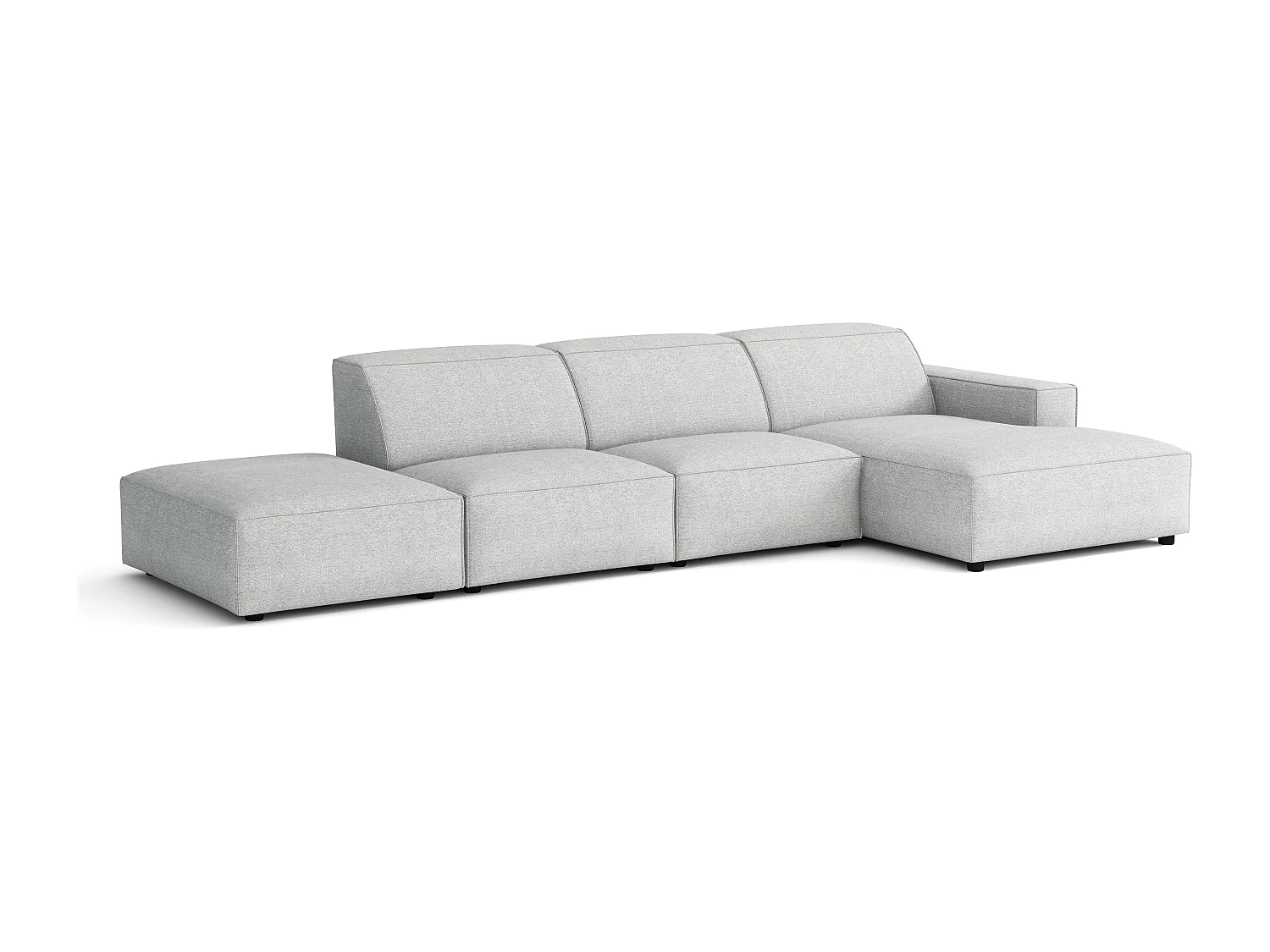 Canapé d’angle modulaire Cursal C gauche – 341 x 166 x 70 cm, gris clair Raven 6, design moderne