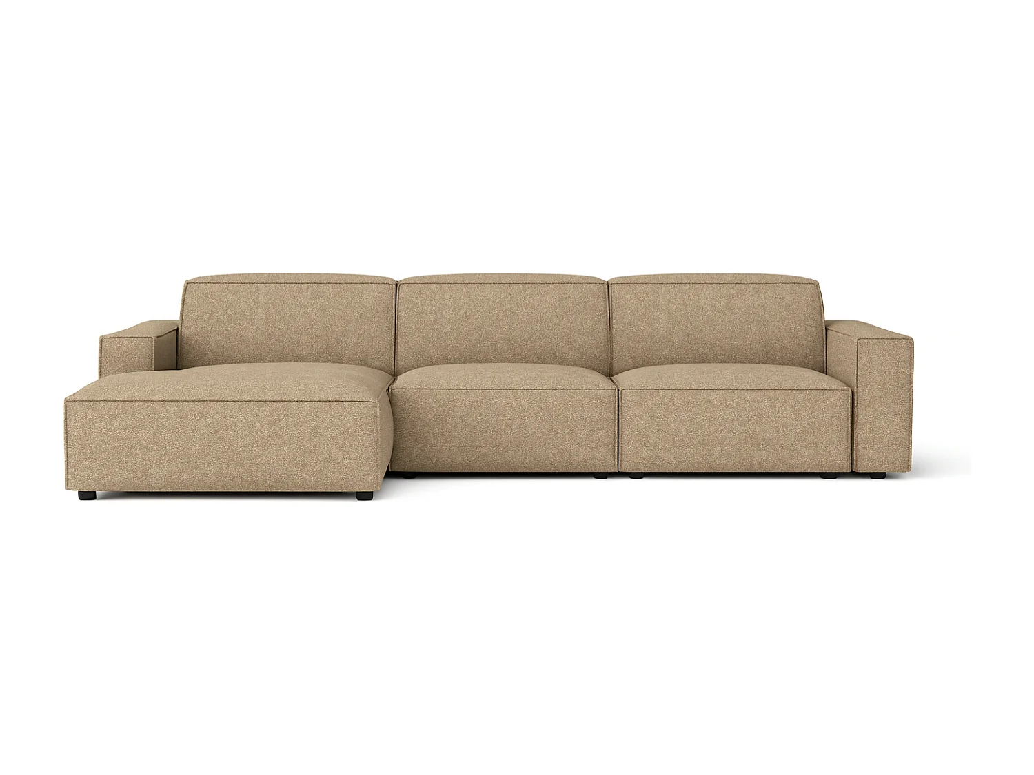 Canapé d’angle modulaire Cursal A gauche – 284 x 166 cm, marron clair Raven 34, design moderne