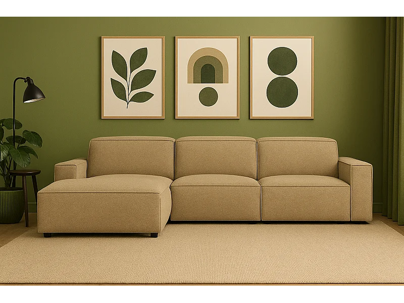 Narożnik modułowy Cursal A lewy – sofa narożna 284 x 166 cm, jasno brązowy Raven 34, nowoczesny design