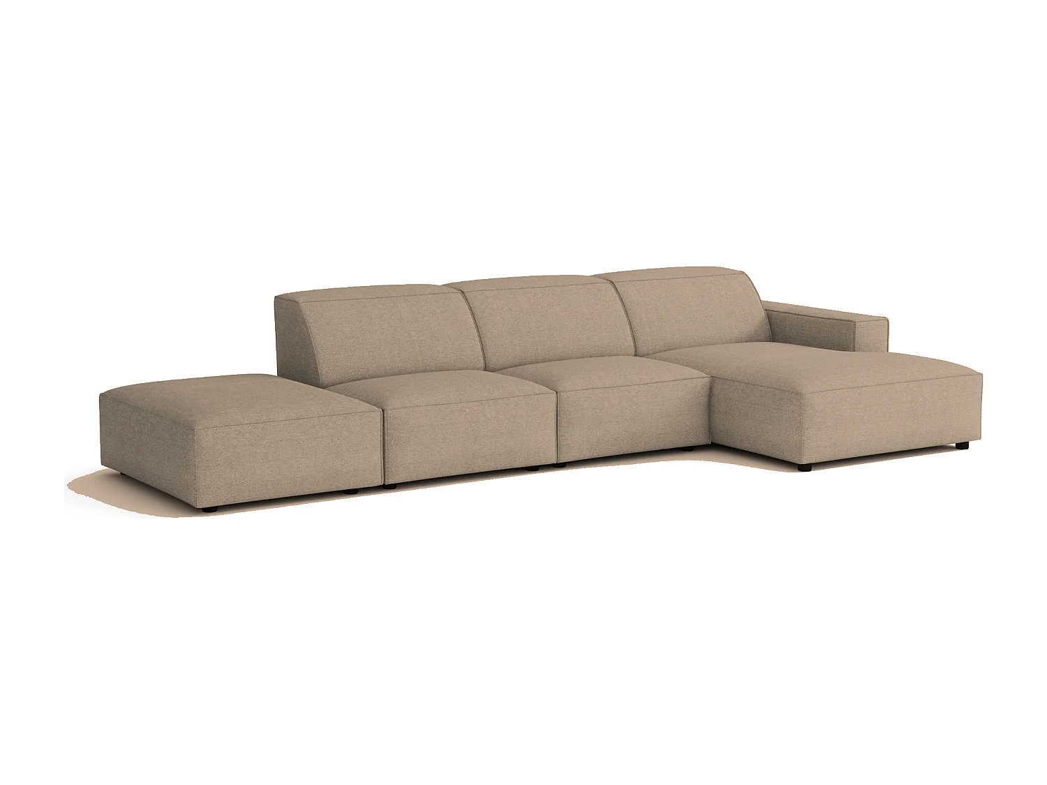 Canapé d’angle modulaire Cursal C droit – 341 x 166 x 70 cm,  beige Raven 30, design moderne