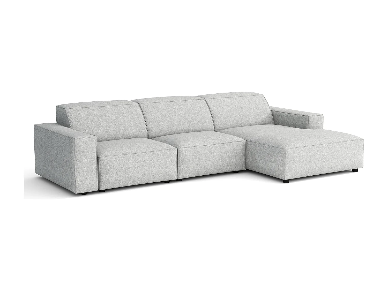 Canapé d’angle modulaire Cursal A gauche – 284 x 166 cm, gris clair Raven 6, design moderne