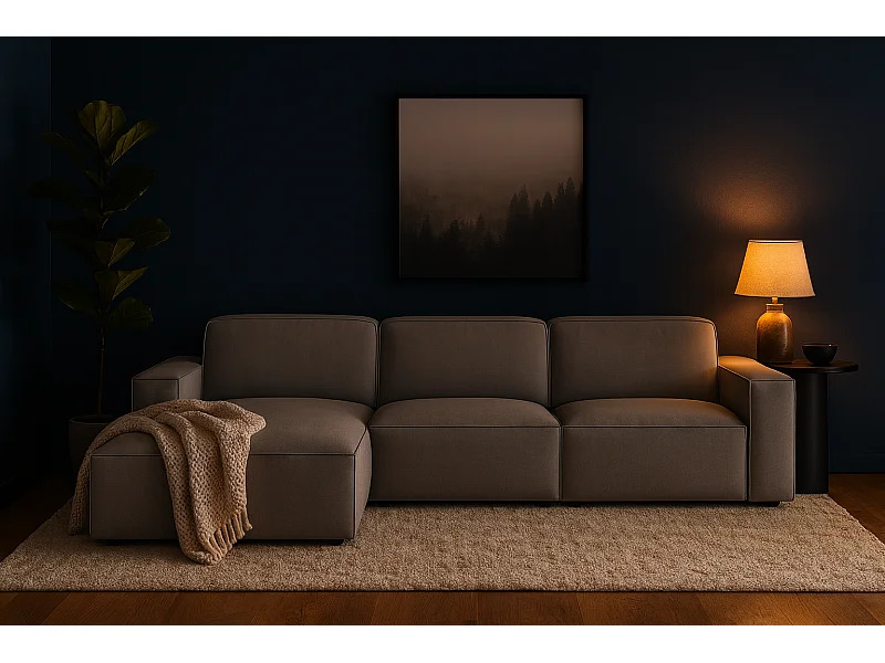 Modulaire hoekbank Cursal A links – 284 x 166 cm, grijs Raven 7, modern design