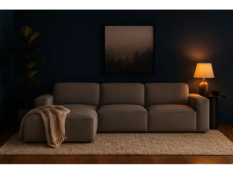 Modulaire hoekbank Cursal A links – 284 x 166 cm, grijs Raven 7, modern design