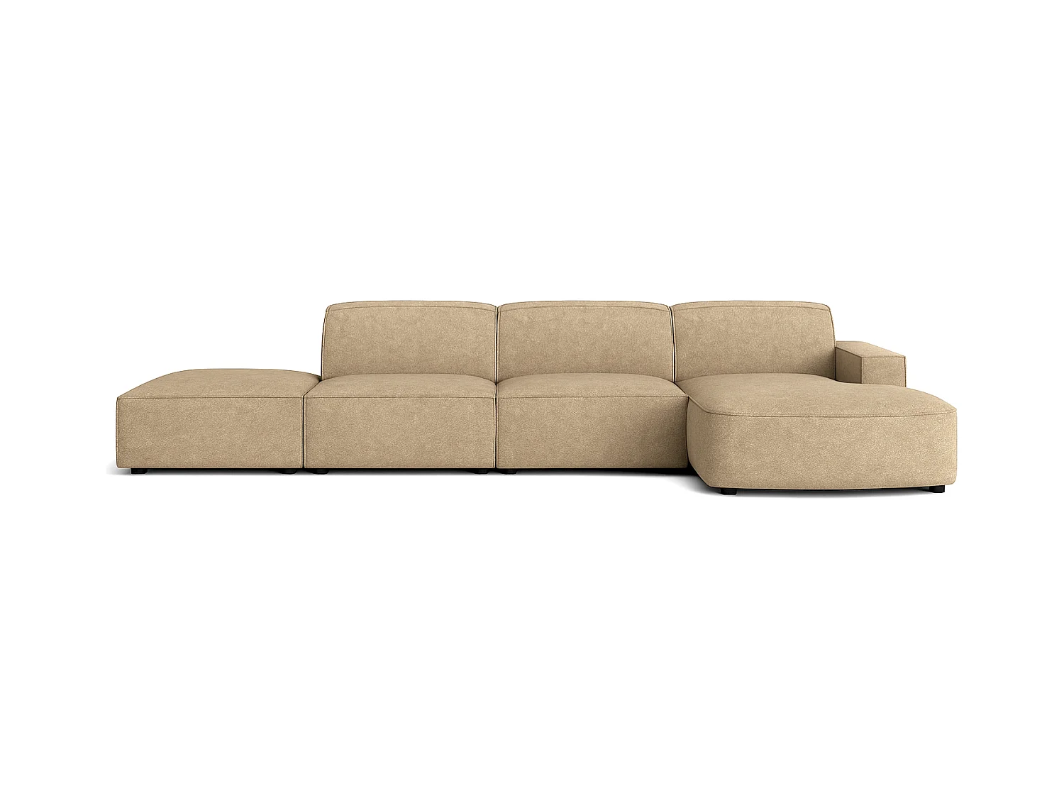 Canapé d’angle modulaire Cursal C droit – 341 x 166 x 70 cm,  marron clair Raven 34, design moderne