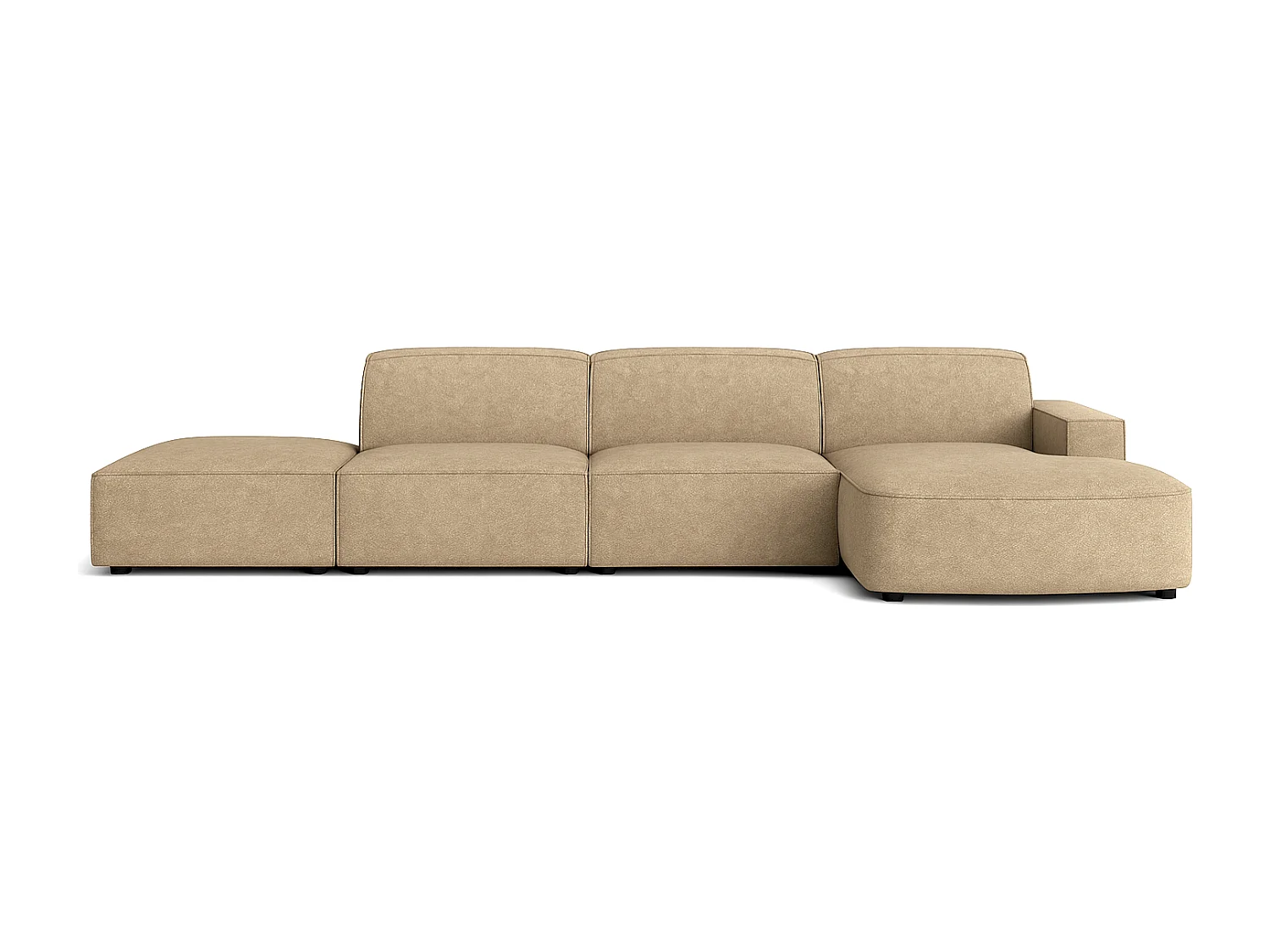 Canapé d’angle modulaire Cursal C droit – 341 x 166 x 70 cm,  marron clair Raven 34, design moderne