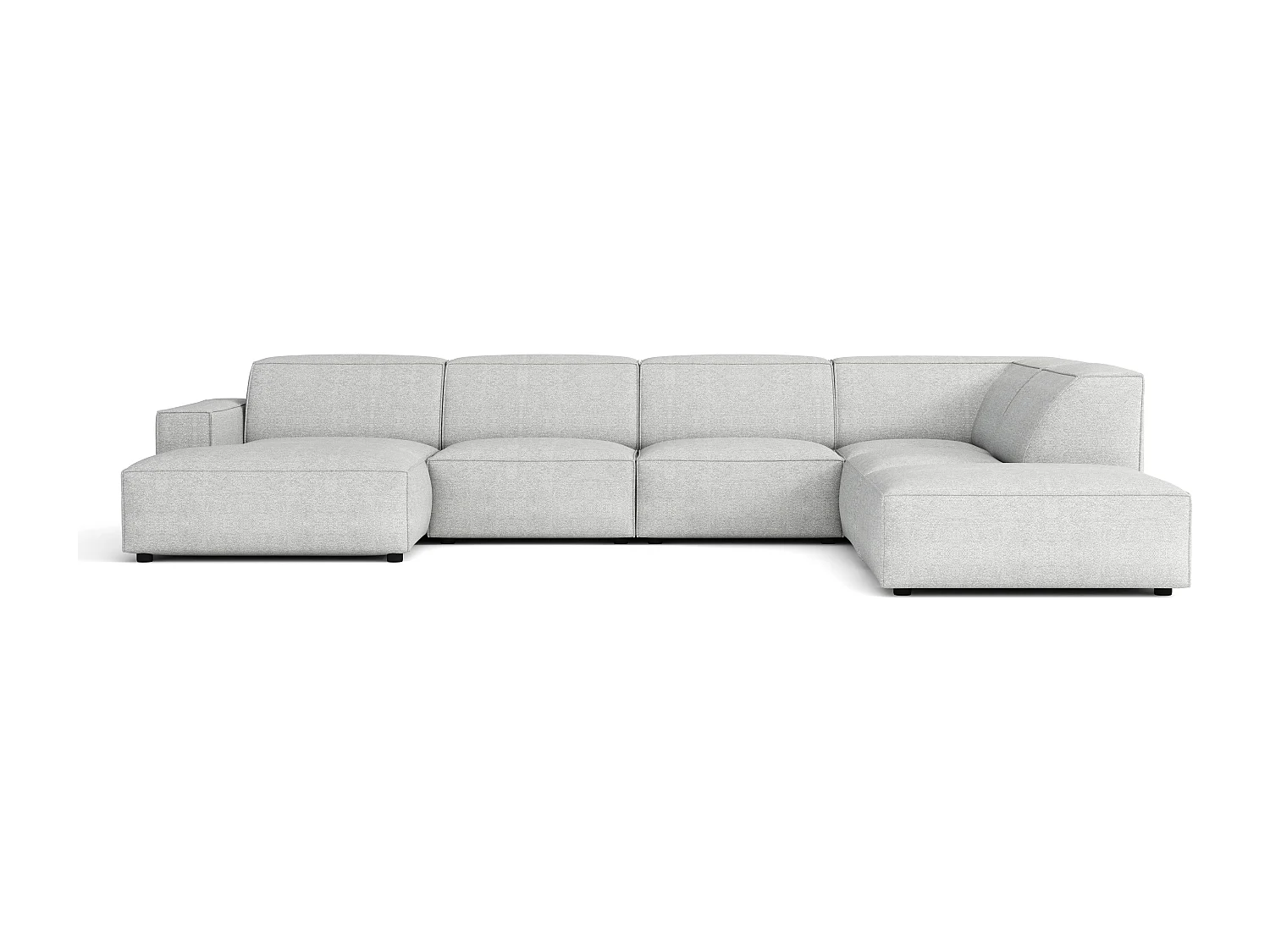 Canapé d’angle modulaire Cursal D droit – 364 x 262 x 70 cm, gris clair Raven 6, design moderne