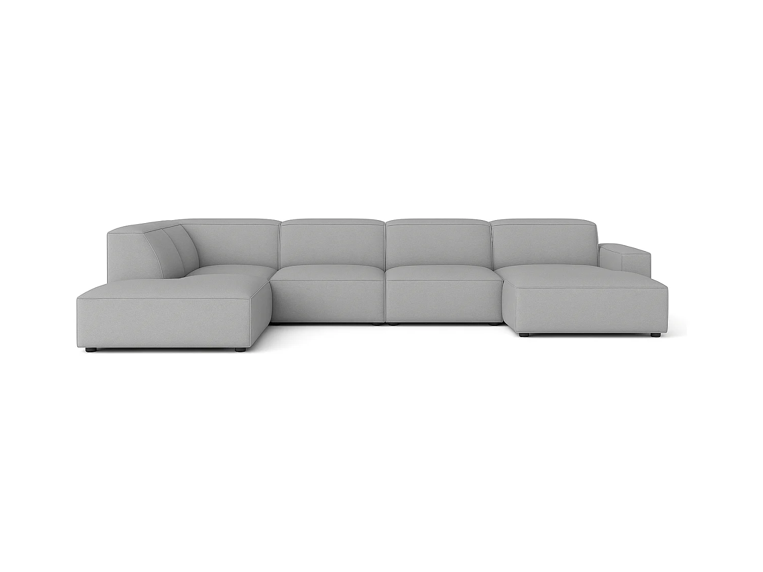 Canapé d’angle modulaire Cursal D droit – 364 x 262 x 70 cm, gris Raven 7, design moderne