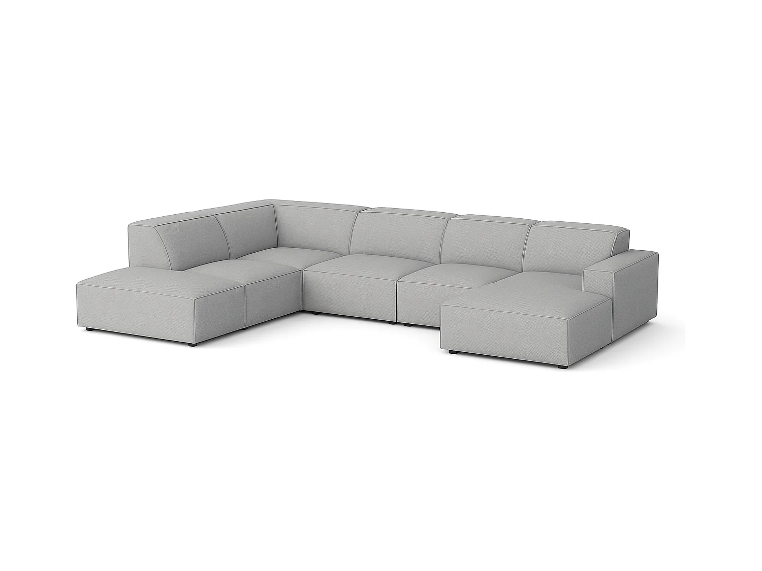 Canapé d’angle modulaire Cursal D droit – 364 x 262 x 70 cm, gris Raven 7, design moderne