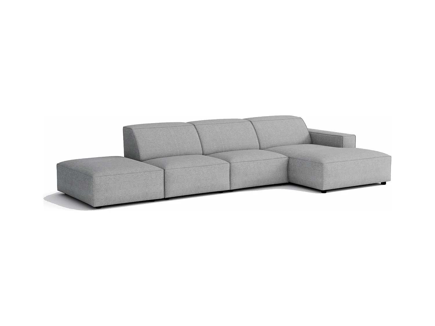 Canapé d’angle modulaire Cursal C droit – 341 x 166 x 70 cm, gris Raven 7, design moderne