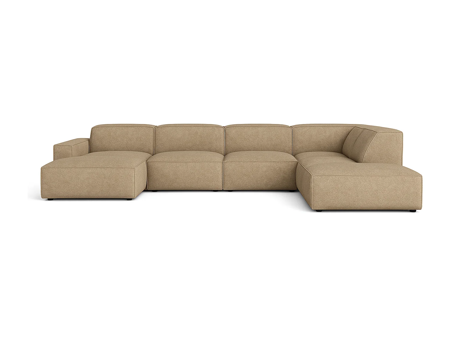 Canapé d’angle modulaire Cursal D gauche – 364 x 262 x 70 cm, marron clair Raven 34, design moderne