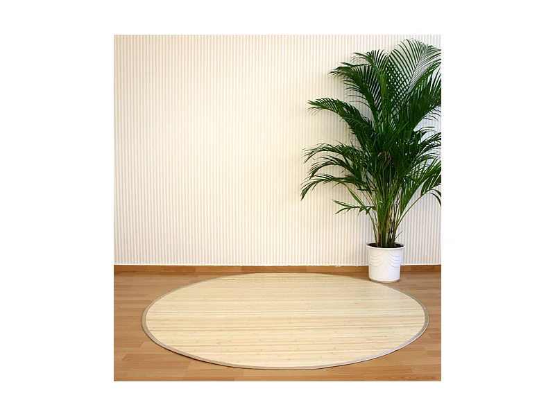 Teppich 200 cm helles natürliches Bambus