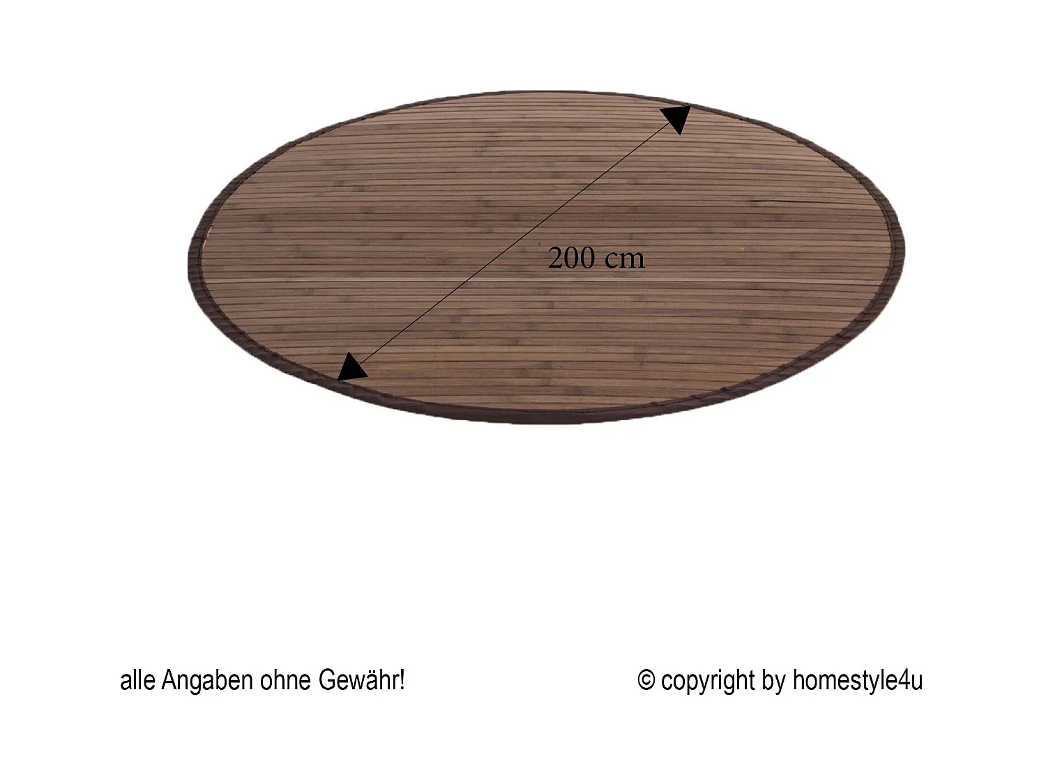 Tapis 200 cm brun foncé Bambou