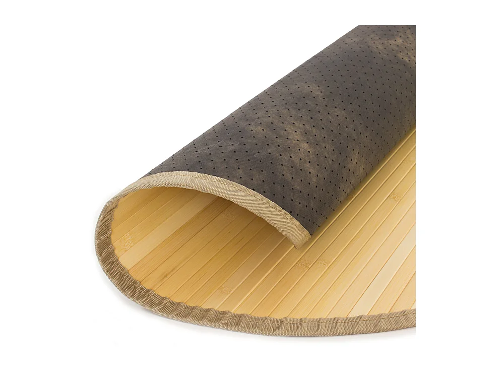 Teppich 90 cm helles natürliches Bambus